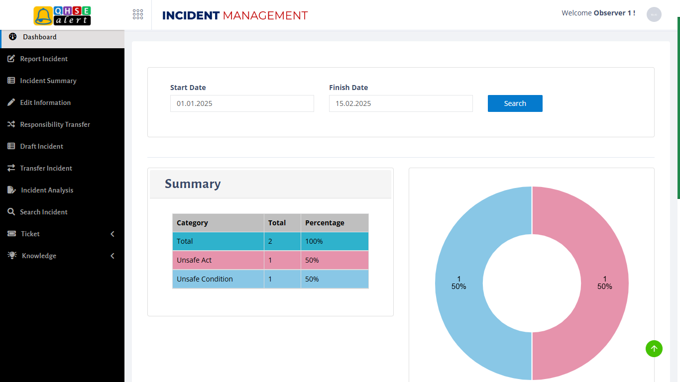 screenshot of Near-Miss & Accident Management Software